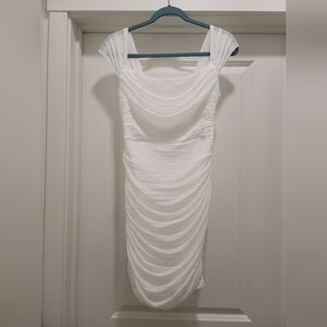 White Ruched Dress